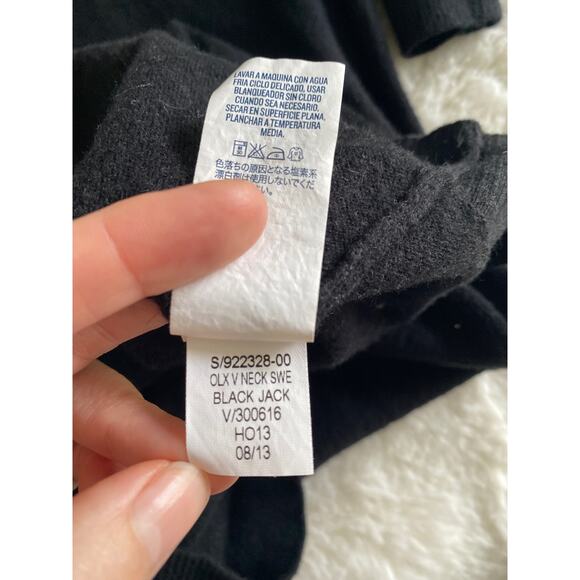 Old Navy Black Jack V-Neck Cotton Blend Knit Stretch Sweater Dress Sz M - Picture 8 of 8